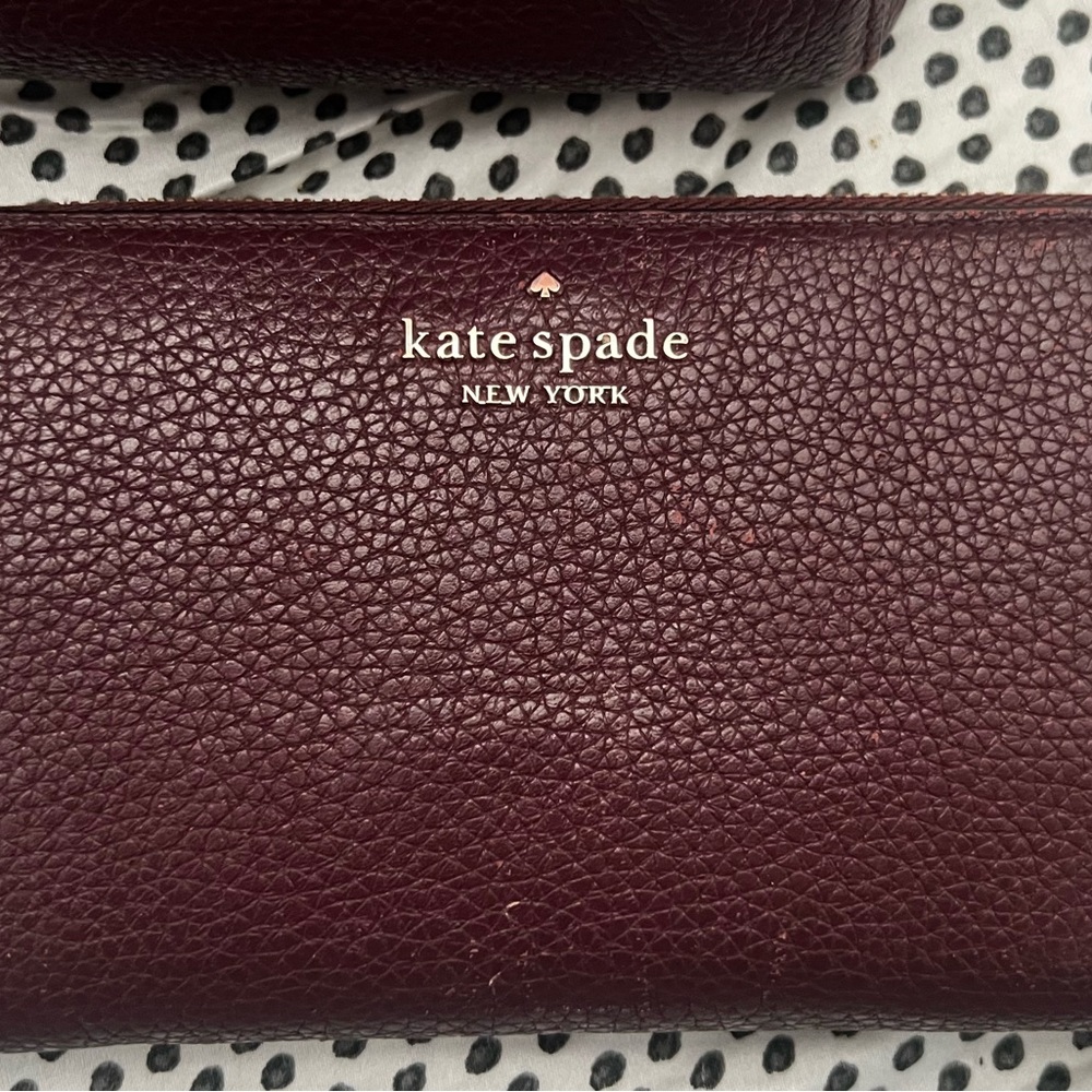 kate spade Burgundy Tote and Wallet Set - Picture 10 of 12